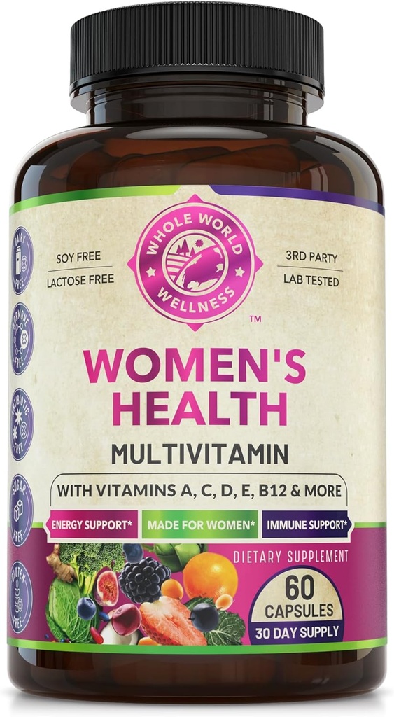 Γυναικεία καθημερινή Multivitamin Multimineral συμπλήρωμα για την ενέργεια, Mood, Focus, μαλλιά, δέρμα & νύχια. Φτιαγμένο για γυναίκες με 30+ θρεπτικά συστατικά, Φρούτα & Ενέργεια Blend. Γυναικείες Βιταμίνες 60 Κάψουλες. Φτιαγμένο στις ΗΠΑ.