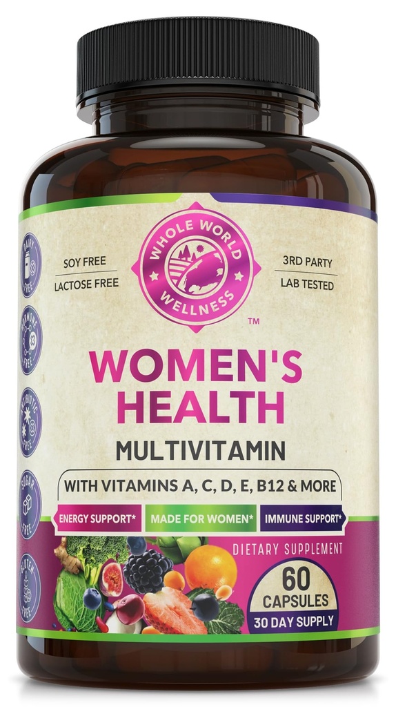 Kadınlar Enerji için Çokvitamin Multimineral Supplement, Mood, Focus, Hair, Skin & Nails. Kadınlar için 30+ Nutrients, Meyve ve Enerji Toplantısı. Kadınlar 60 Capsules Vitaminleri. ABD'de yapılır.