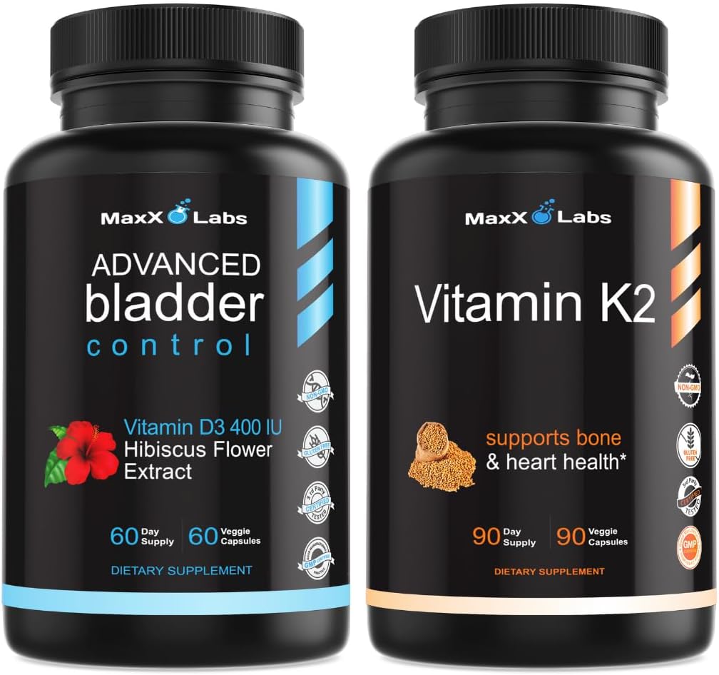 Kadınlar ve Erkekler için Gelişmiş Suç Kontrol Tamamı 60 Caps + Vitamin K2 Supplement - Full Spectrum C2 MK7, MK4 &dis - 90 Capsules