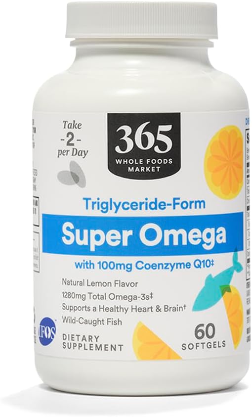 365 από Whole Foods Market, Super Omega + CoQ10, 60 Count