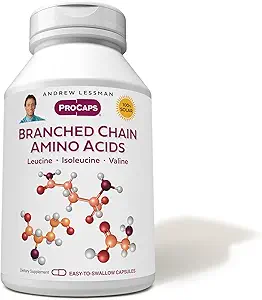 ANDREW LESSMAN, Zincir Meridis 180 Capsules - Pure, Free-Form Essential BCAA Formula: Leucine, Isoleucine ve Valine. Hipoallergenik. Easy-to-Swallow Capsules. Katkı yok.