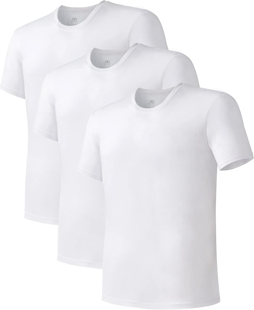DAVID ARCHY Ανδρικό φανελάκι Bamboo Rayon Moisture-Wicking Crewneck T-Shirts Stretch Ties για άνδρες, 3 ή 5 Pack