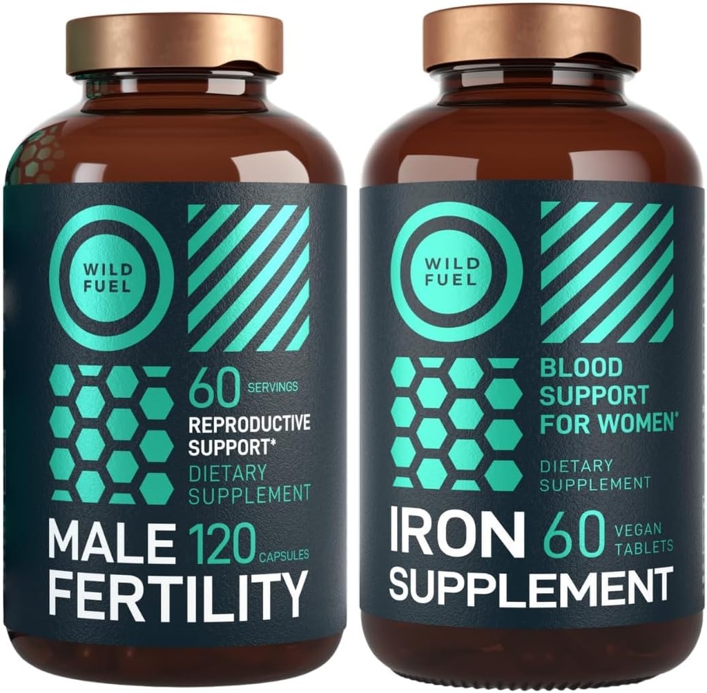 WILD FUEL Erkek Ferttitude Supplement ve Demir Pills ile Folic Asit Fertness ve Prenatal Sche