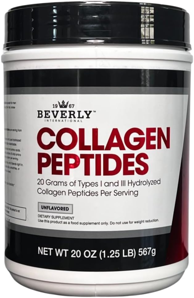 Beverly International Collagen. Protein Toz. Genç Görünümlü Cilt, Saç, Çiçekler, Bones ve Ortak Sağlık. Kullanımı kolay, Yüksek derecede Absorbable. 18 Protein Gramleri, Unflavored 20 oz.