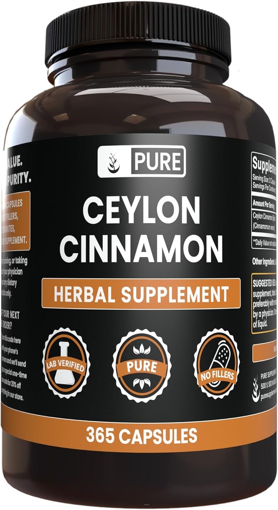 Saf Orijinal Malzemeler Ceylon Cinnamon (365 Capsules) Magnezyum Veya Rice