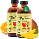 ÇOCUKLIFE Essentials Kids Multivitamin & Mineral - Çocuklar için Vitaminler, Toddler & Bebek için Sıvı Çokvitamin - Doğal Orange & Mango, 8 Fl Oz (Pack of 2)