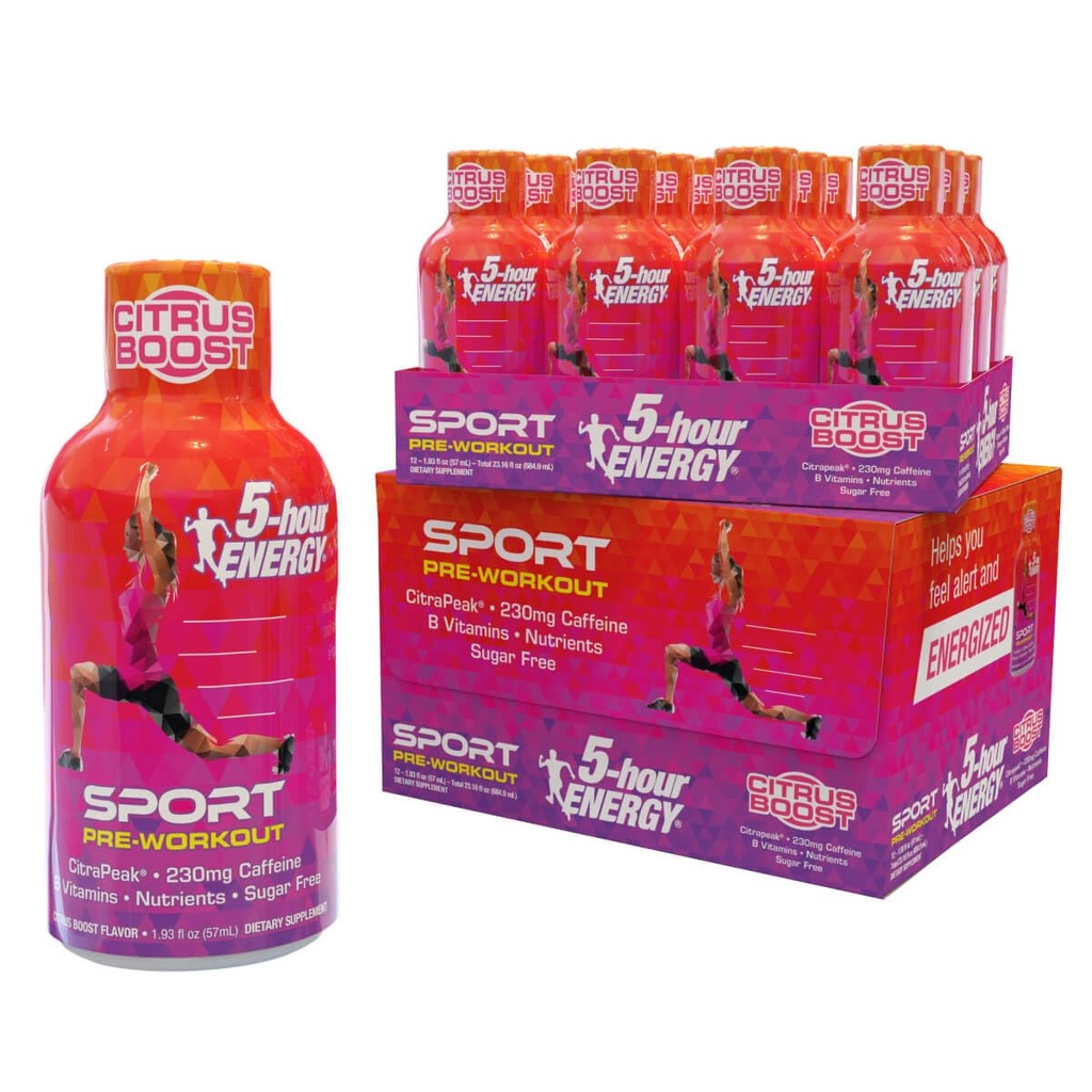 5 Saat Enerji Ekstra Güçlü Spor, Citrapeak, Citrus Boost Flavor, Pre-Workout 24 Count (1.93 fl oz)