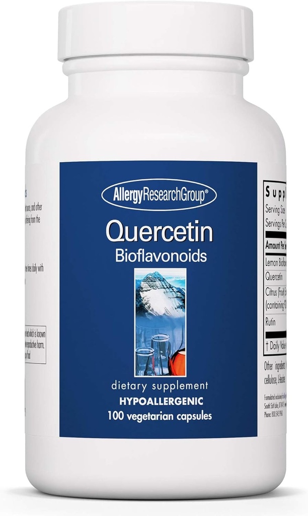 Allergy Research Group Quercetin Bioflavonoids - Lemon Bioflavonoid Complex, Rutin, Citrus Extract, Hesperidin, Vegetarian Capsules - 100 Count