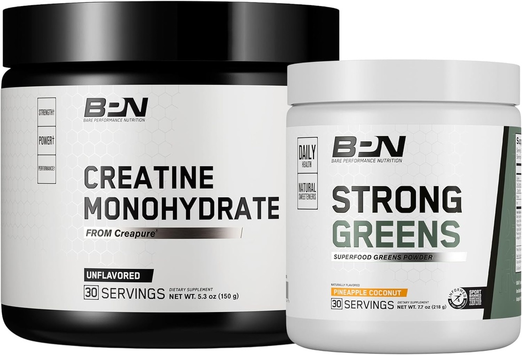 BARE PERFORMANCE NUTRITION BPN Creatine Monohydrate & Strong Greens Bundle