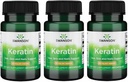 Swanson Keratin (Bin Wool) - Doğal Supplement Sağlıklı Ortaklar, Saçlar, Skin & Nails - Sağlıklı Bağımlı Dokulara Yardım - (60 Capsules, 50mg Her) (3 Paket)