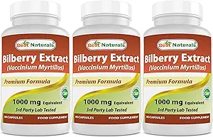En İyi Doğallar Bilberry 1000 Mg 90 Capsules (90 Kont (Pack of 3))