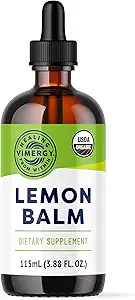 Vimergy Organic Lemon Balm Tincture Herbal Supplement – hizmet başına 10:1 Limon Balm Ekstraksiyonu, Çayda Kullanılabilir - USDA sertifikalı Organik, Non-GMO, Alkol Özgür -115 mL (1 mL/Serving)