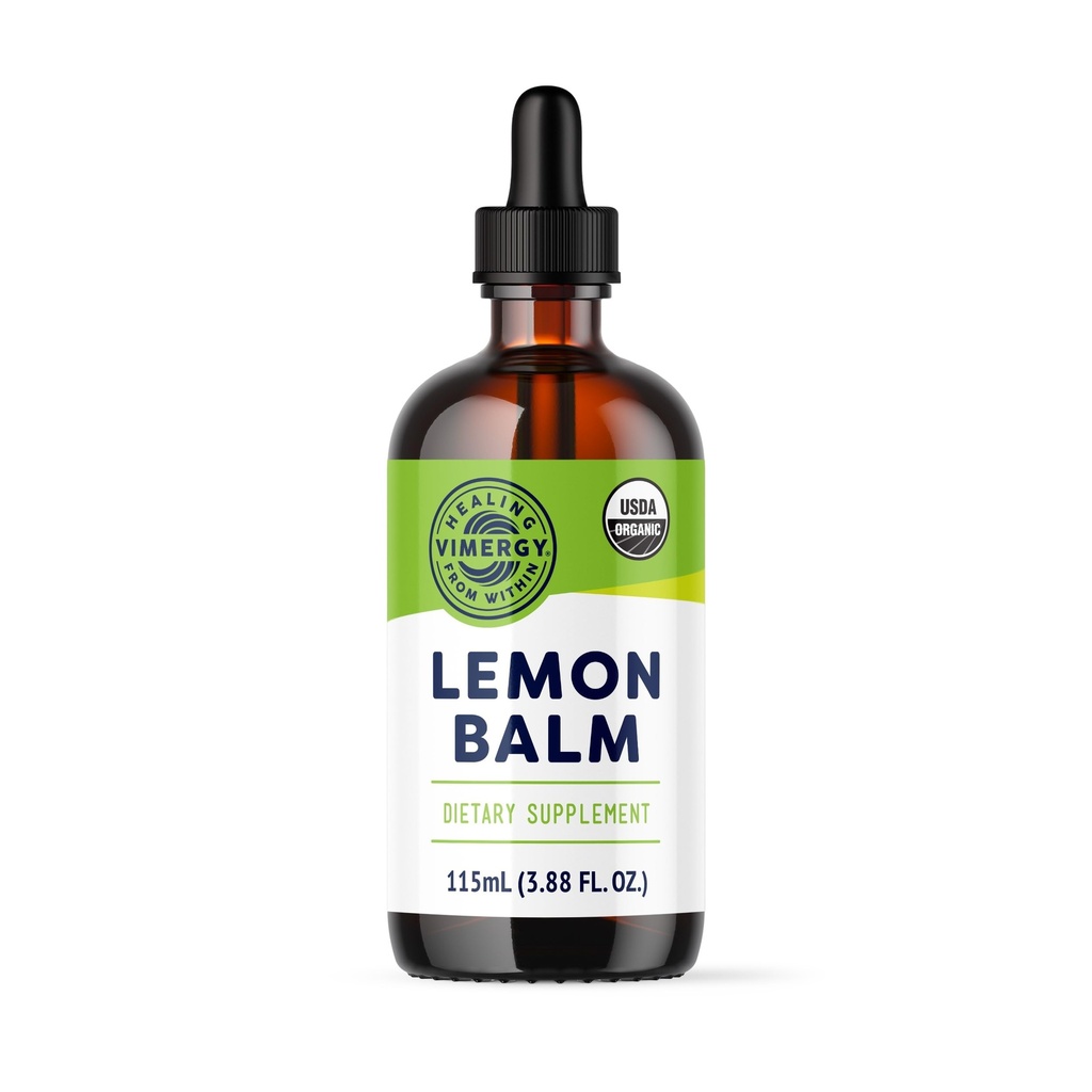 Vimergy USDA Organik Limon Balm Tincture Herbal Supplement – Can be used in Tea - Non-GMO, Alkol Özgür -115 mL (1 mL/Serving)