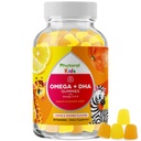 Çocuklar Omega DHA Gummies - Fatty Asits Omega 3 6 9, Beyin Için C vitamini, Immunity & Vizyon - Sağlıklı Nervous Sistem ve Oda Desteği için Beslenme DHA - Fish Free & Vegan - 60 Chews