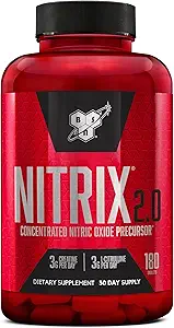 BSN NITRIX 2.0, συμπλήρωμα προπόνησης, Nitric Oxide Precursors, 3g Creatine, 3g L Citrulline, L-Citrulline, Υποστηρίζει την απόδοση προπόνησης, αντλίες, αποκατάσταση μυών και αντοχή, 180 δισκία, 60 εξυπηρετήσεις