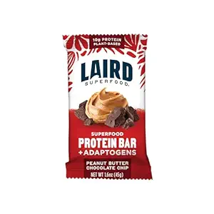 Laird Superfood Fonksiyonel Protein Barlar - Protein Bar ama Gerçek Malzemeler ile Daha İyi, Fonksiyonel Mushrooms 10g Plant-Based Protein, 6g Fiber - Non-GMO - Peanut Butter Chip, 10 Kont (1.5 km)