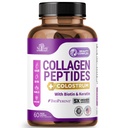 Colostrum, Biotin ve Keratin ile Kadınlar için Collagen Peptides - Tip I, II, III, V, X - 5X Yüksek Aborpsiyon - Saç Skin ve Nails Vitaminleri - Kadın için Collagen - 60 Capsules