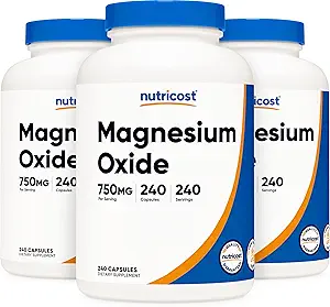 Nutricost Magnezyum 750 mg, 240 Capsules (3 Şişe)
