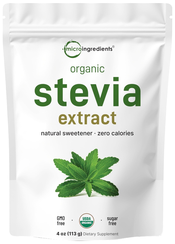 Pure Organic Stevia Toz, 4 Ounces, 706 Hizmet, En Yüksek Grade Stevia Green Leaf Extract Reb-A, Azter Aftertaste, 0 Calorie, Natural Sweetener, Sugar Alternative, Keto Friendly