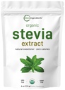 Pure Organic Stevia Powder, 4 ουγγιά, 706 σερβιρίσματος, Highest Grade Stevia Green Leaf Extract Reb-A, Μειωμένη Πικάντικη Επίγευση, 0 θερμίδες, Φυσικό γλυκαντικό, Εναλλακτική ζάχαρη, Κετό Φιλικό