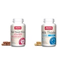 Jarrow Formulas Red Yeast Rice 1200 mg & Co-Q10 100 mg In Service-120 Veggie Caps-60 Servisler & Kalp Sağlığı-Vegan & Süt Butle 150 mg with 30:1 Standardized Silymarin Extract