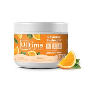 Ultima Repleniser Daily Electrolyte Powder Drink Mix – Χωρίς ζάχαρη – Πορτοκαλί, 30 Σερβιέτες – Ενυδατική σκόνη με 6 Ηλεκτρόλυτα και Ιχνοστοιχεία – Κετοφιλικά, Vegan, Μη ΓΤΟ