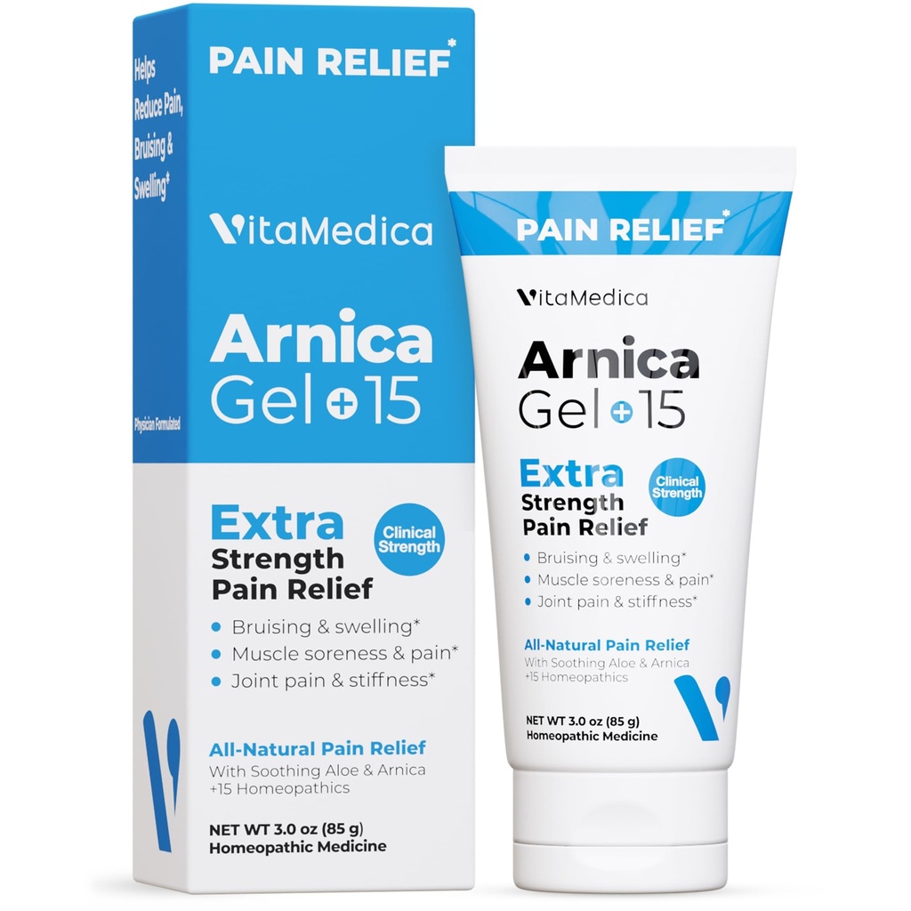 VitaMedica Arnica Gel Plus 15 İyi Bitki Bileşikleri, Bruising için Ekstra Kuvvetli Formülasyon, Swelling, Ortak Ağrı, Kas Soreness & Stiffness, All- Natural, Plant-Based Pain Relief