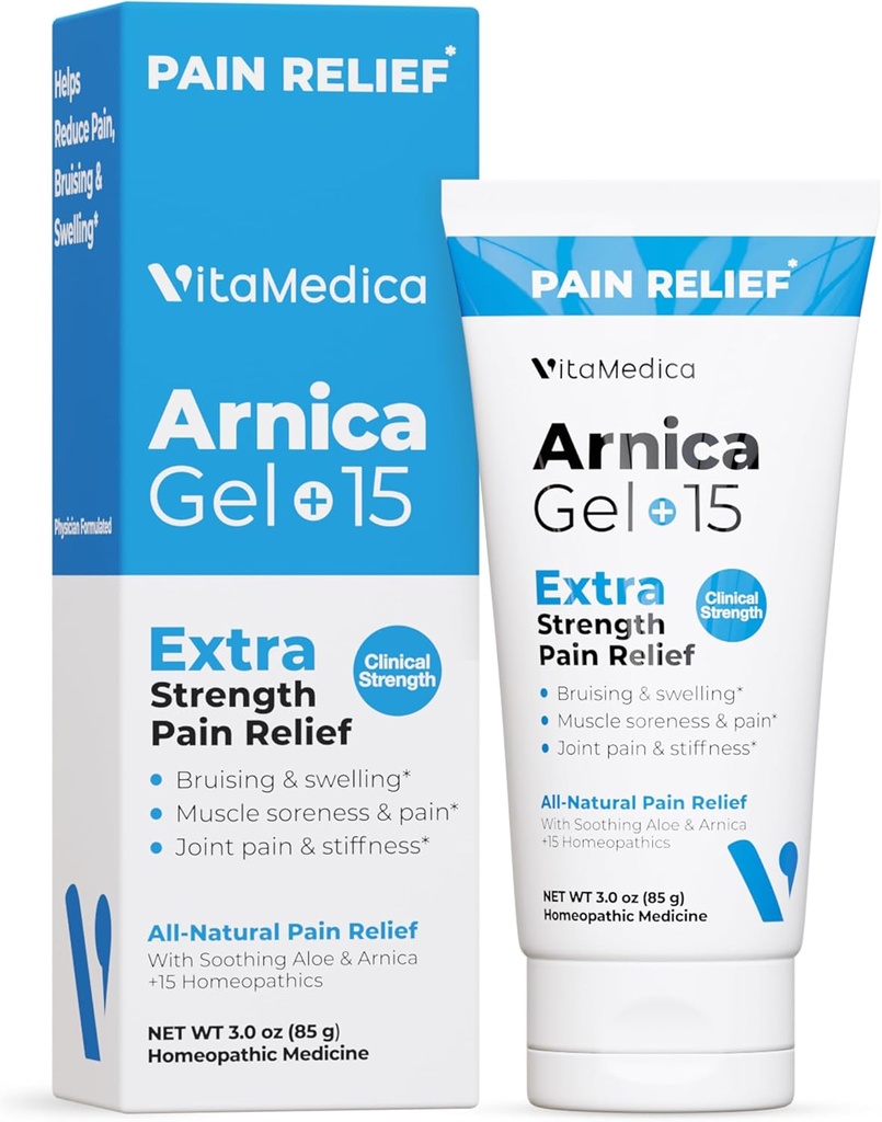 VitaMedica Arnica Gel Plus 15 Θεραπευτικές ενώσεις φυτών, Extra Strength Formulation for Mouising, Swelling, Joint Pain, Muscle Soreness & Stiffness, All-Natural, Plant-based Pain Relief