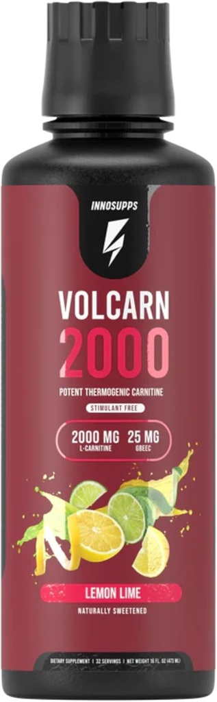 InnoSupps Volcarn 2000 - L-CARNITINE Advanced Energy Liquid | ATP Advancedr with GBEEC | Boosts Energy, Advanceds Focus, Caffeine Free, No Yapay Sweeteners | 32 Hizmet (Lemon Lime)