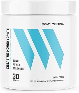 Swolverine® Creatine Monohydrate Powder – 60 Σερβιέτες 100% Καθαρή, Μικρονωμένη Creatine για μυϊκή δύναμη, δύναμη & ανάκτηση