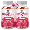 Magnezyum Glycinate Gummies 400 mg with 100 mg Composite magnezyum - Vitamin D, B6 Supports Calm, Sleep, Memory & Muscleamps,Sugar Free - 120 Gummies