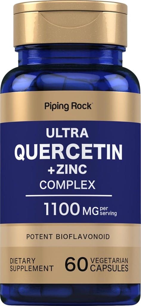 Piping Rock Quercetin çinko Kompleksi | 1100 mg | 60 Capsules | Non-GMO, Gluten Free Supplement Supplement