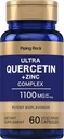 Piping Rock Quercetin çinko Kompleksi | 1100 mg | 60 Capsules | Non-GMO, Gluten Free Supplement Supplement