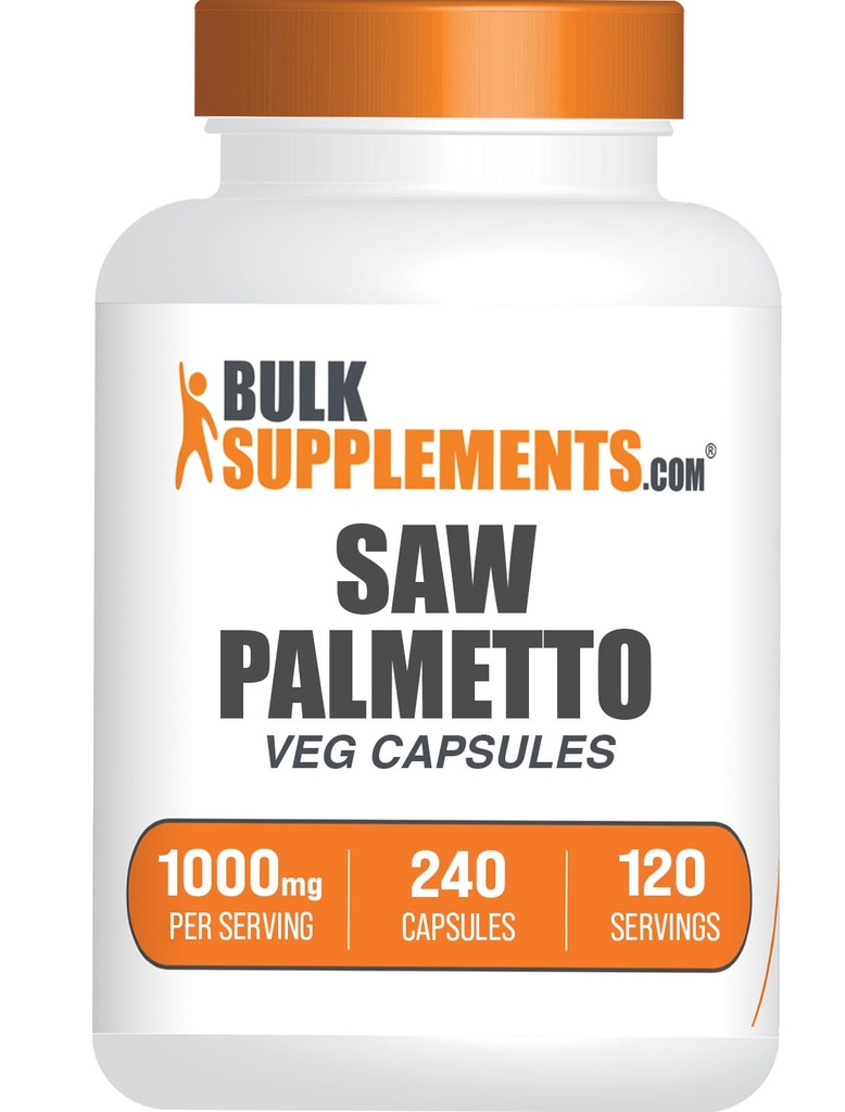 BulkSupplements.com Saw Palmetto Extract Capsules - Serenoa Repens, Saw Palmetto Supplement - Gluten Free, 2 Capsules per Service, Count (Pack of 1)