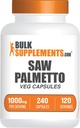 BulkSupplements.com Saw Palmetto Extract Capsules - Serenoa Repens, Saw Palmetto Supplement - Gluten Free, 2 Capsules per Service, Count (Pack of 1)