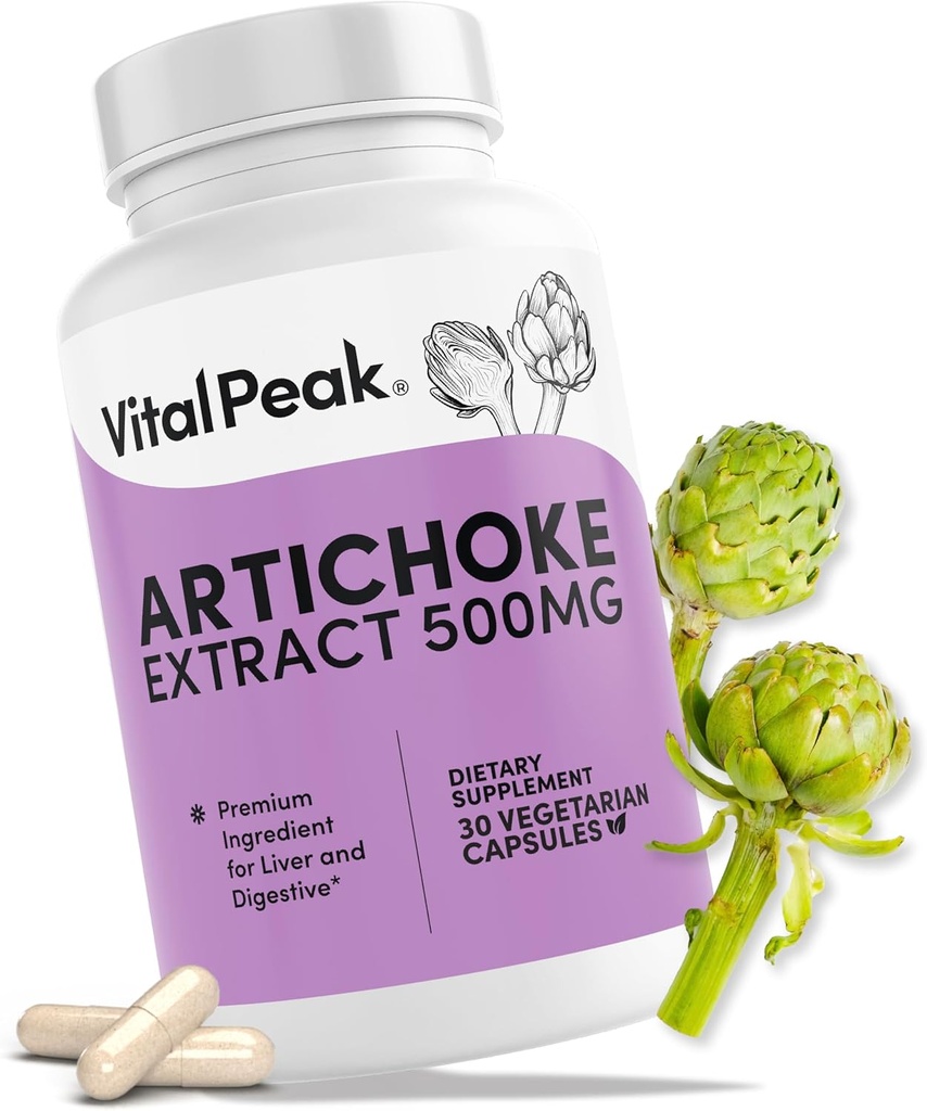 Artichoke 500 mg Supplement - Potent Artichoke Extract Capsules for Liver Health & Digestive Support - Artichoke Leaf Extract Promotes Energy & Focus - 30 Capsules