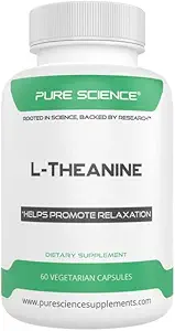 Pure Science L-Theanine Supplement 400 mg - Rahatlama ve Sağlıklı Stres Yönetimi - 60 Vegetarian Capsules