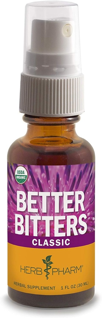 Herb Pharm Better Bitters sertifikalı Organik Digestive Bitters, Classic, 1 Ounce
