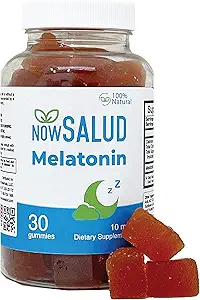 Melatonin 10 mg Gummy Supplement, Orange Flavored, Extra Strength, Sleep Supplements, 100% Natural, 30 Count.