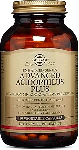 Solgar Advanced Acidofilius Plus, 120 Sebze Capsules - Sağlıklı Intestinal Flora - 500 Milyon Mikroorganizm Odada - Gluten & Dairy Free - Vegetarian - 120 Hizmet