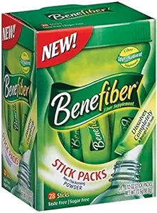 Benefiber Fiber Sugar-Free On The Go Stick Packs, Unflavored, 28 ea (Pack of 3)