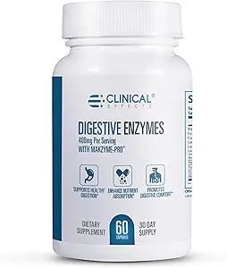 Klinik Etkileri Makzyme-Pro ile Enzymes - Gut Health Enzyme ve Probiyotik Supplement Digestion, Nutrient Abxia, Digestive Comfort - 60 Vegan Supplement Capsules - USA Made
