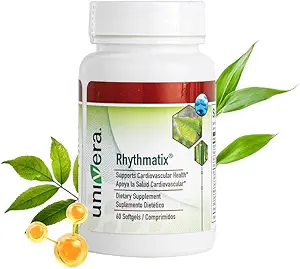 Univera Rhythmatix, Cardiovascular Health, Blood Circulation, Health Vein Structure, Omega-3, Coenzyme Q10, B6 & B12, 60 softgels (30-Day Supply)