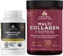Menopause için Antik Beslenme Rejeneratif Organik Onaylı Probiyotikler, 60 Kont + Multi Collagen Protein Toz Unflavored, 45 Hizmetler