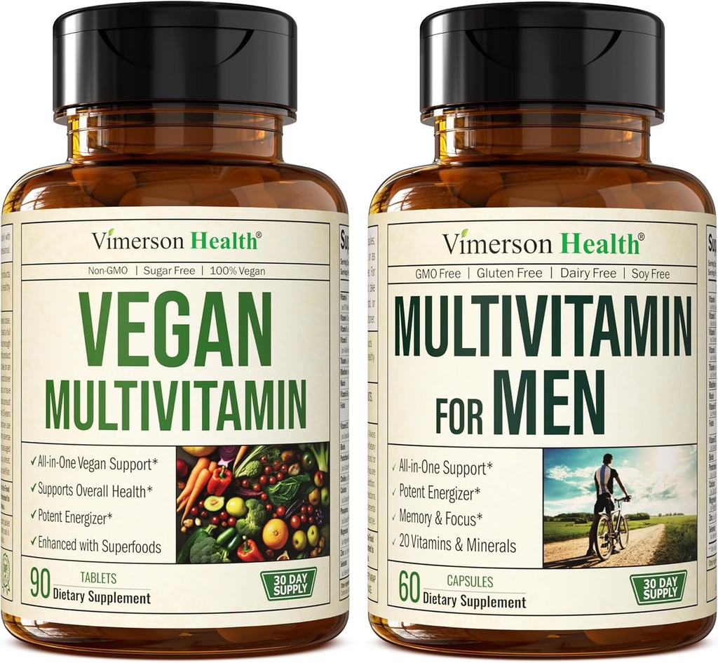Vegans ve Vegetarians için Vegan Multivitaminler ve Erkekler için Çokvitaminler
