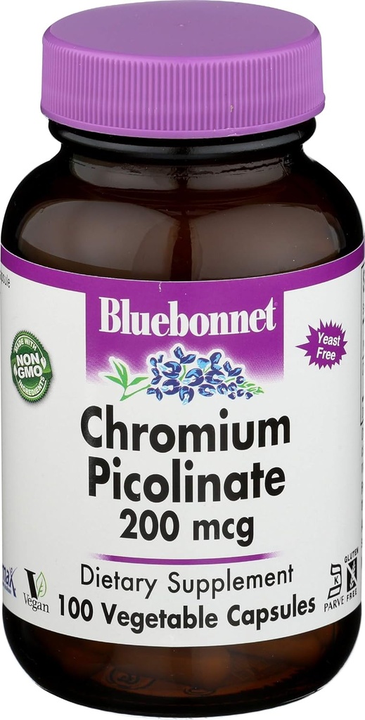Bluebonnet Beslenme, Kromium Picolinate 200 Telefon, 100 Veggie Capsules