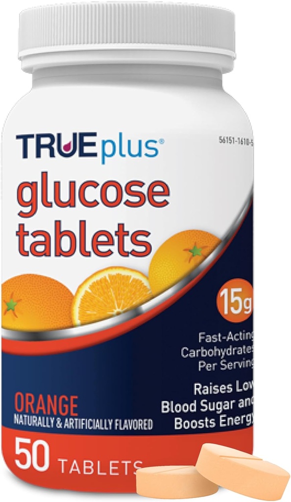 TRUEplus® Glucose Tabletleri, Orange - 50ct