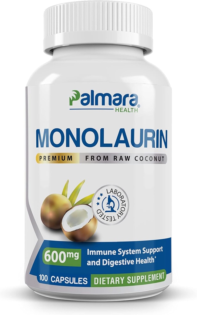 Palmara Health Premium Μονολαουρίνη 1.200mg ανά 2 κάψουλες Σερβίρισμα, 1 συσκευασία (100 κάψουλες)