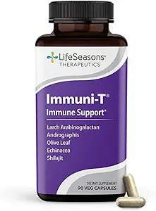 Yaşam Sezonları Immuni-T - Immune Support Supplement - Immunity System Alert - Natural Cold & Flu Relief - Elderberry, Echinacea, Andrographis, Arapinogalactans & Olive Leaf - 90 Capsules