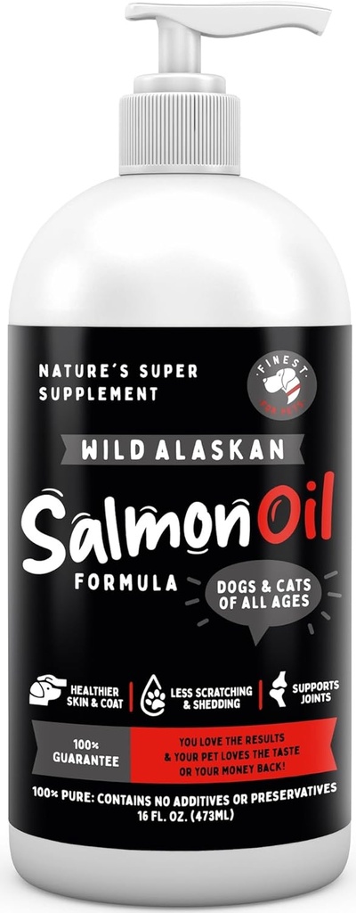 Köpekler ve Kediler için Hayvanlar için en iyi petrol - Pollock & Salmon ile Hassas Skin & Coat Health için. EPA & DHA Ease Itching, Supports Joint, Immune & Heart Health (16oz)